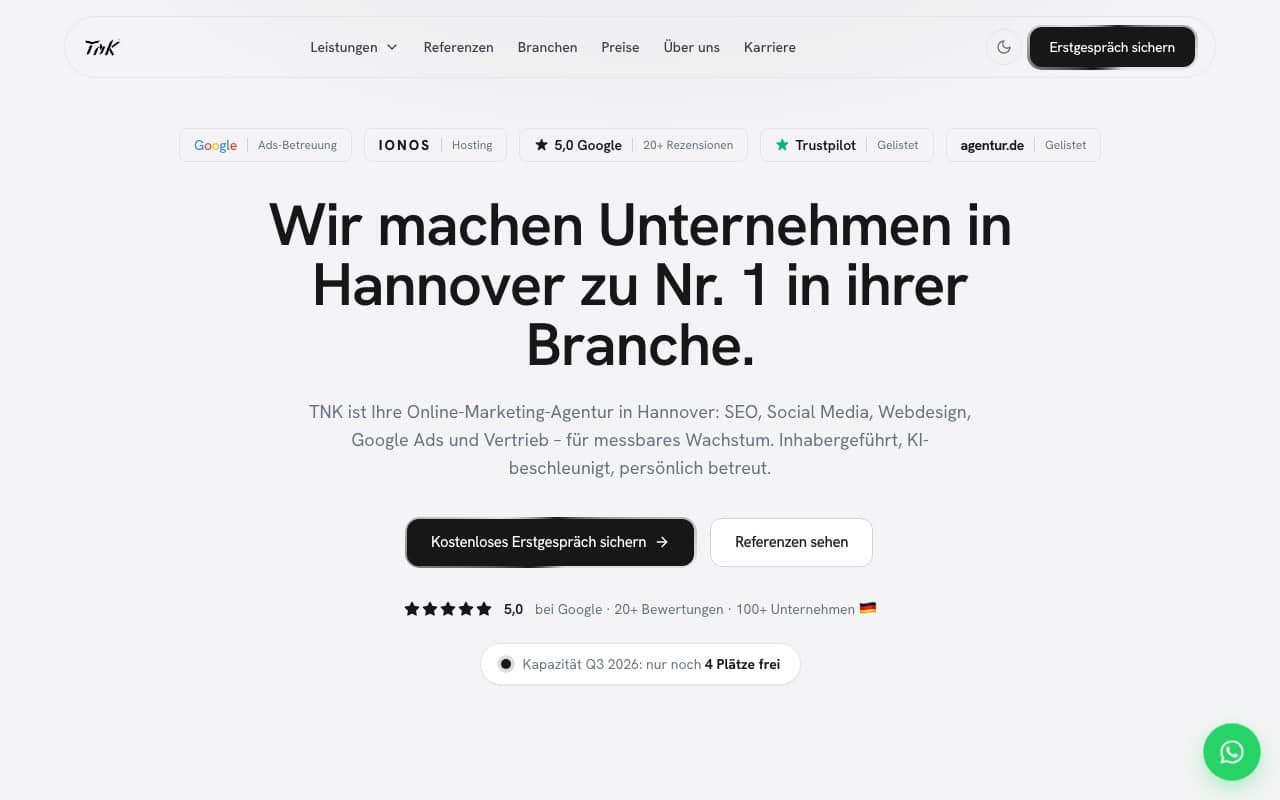 Website TNK Group – von BBR Management umgesetzt